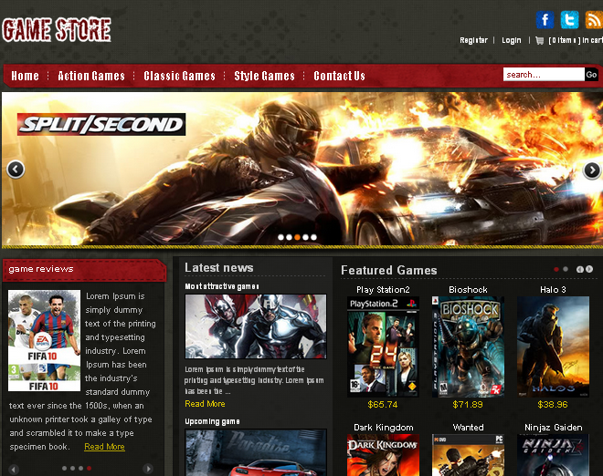 GameStore Theme for VirtueMart template to Sport a Blazing Game Website  That Mounts the Thrill of Online Gaming - apptha